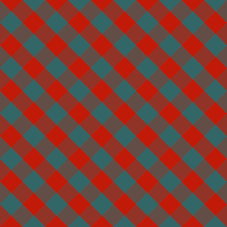 Blanket checkered pattern in red and green tones. Vector illustration.のイラスト素材