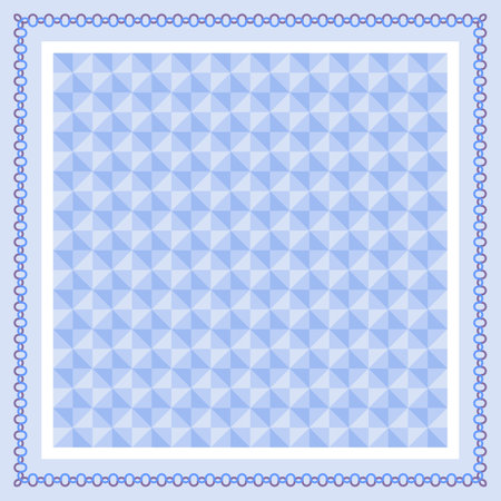 Cute abstract pattern with blue triangles and ornamental border.のイラスト素材