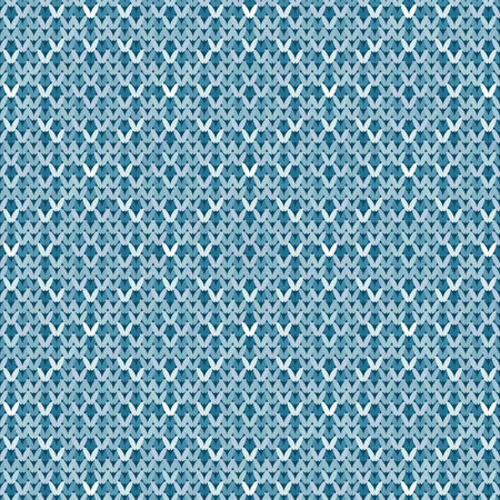 Knitting seamless pattern in blue colors.のイラスト素材