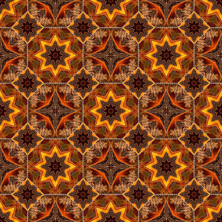Beautiful seamless pattern from various octagonal and square ceramic tiles with natural ornament,...