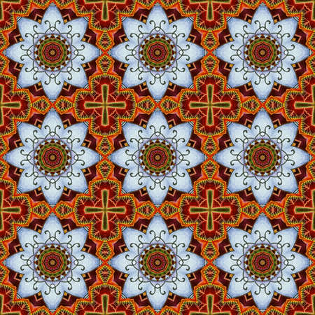 Beautiful seamless pattern with ornament from stylized lotus flowers. Print for fabric and textile.