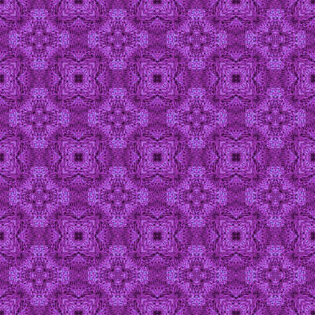 Decorative seamless pattern with knitted ornament. Print for fabric in purple colors.の写真素材