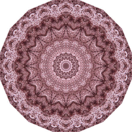 Cute knitted round ornament. Beautiful print for rug, carpet, decorative cushionの写真素材