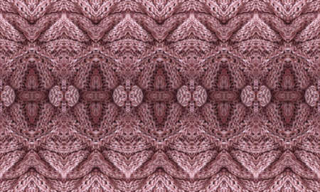 Decorative seamless border with knitted relief ornament. Fashion print for fabric.