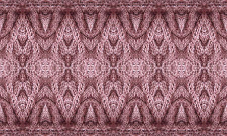 Seamless pattern with repeating knitted ornament in dusty pink colors