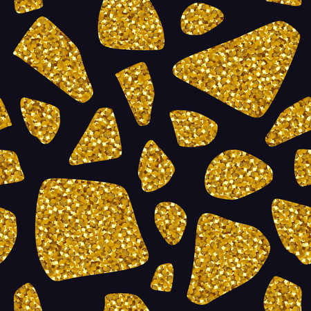 Gold terrazzo seamless pattern. Luxurious design. Vector print.