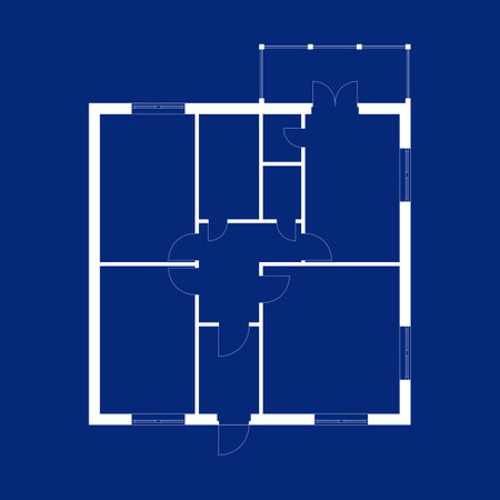 Floor plan of a modern house. vector blue print.のイラスト素材