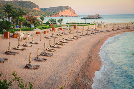 Sunset on the beach All which is emptyのeditorial素材