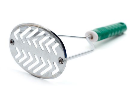 Potato musher against white backgroundの写真素材