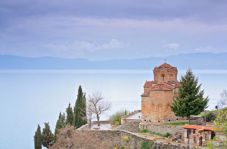 St. Kaneo church in Ohrid, Macedoniaの写真素材