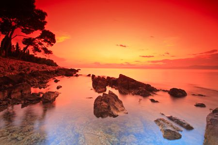 After sunset on the island of Brac, Croatia