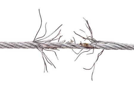 Metal torn wire isolated on white background