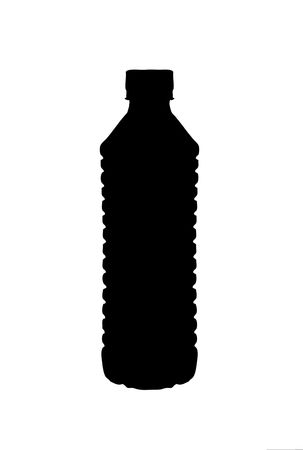A silhouette of a water bottle isolated on white backgroundの写真素材