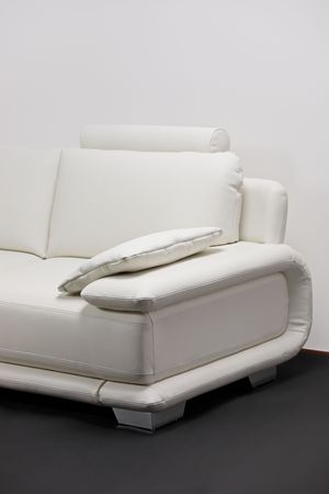 A detail of white leather sofaの写真素材