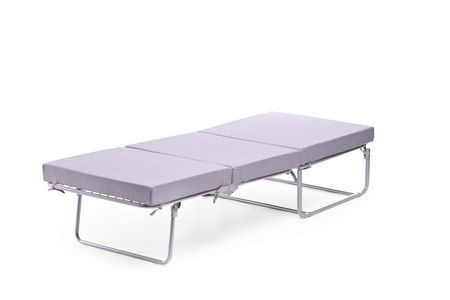 A rollaway bed isolated on white backgroundの写真素材