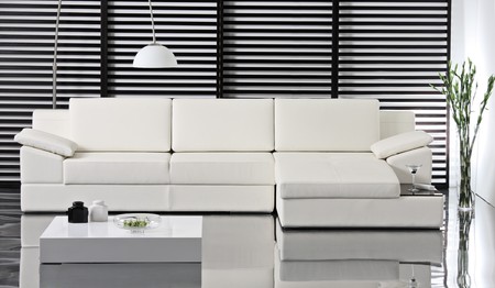 A studio shot of white sofa, do not need property releaseの写真素材