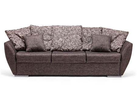 A studio shot of a modern sofa isolated against white backgroundの写真素材