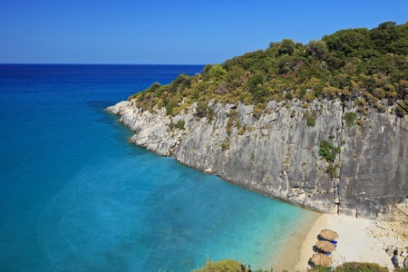 View of Ksigia beach on Zakynthos island, Greeceの写真素材