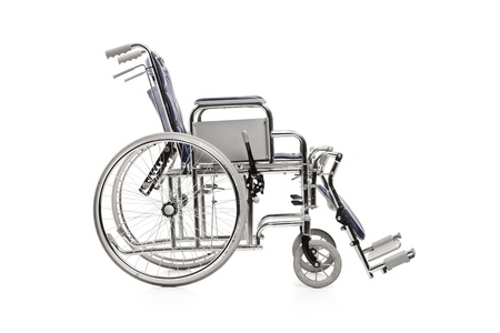A studio shot of a wheelchair isolated on white backgroundの写真素材