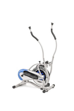 A studio shot of an elliptical cross trainer isolated on white backgroundの写真素材