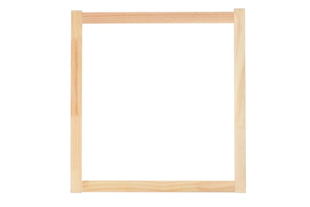 A studio shot of a wooden frame isolated on white backgroundの写真素材