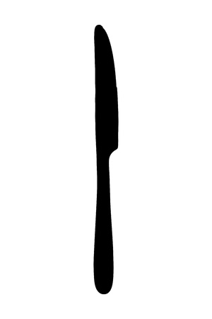 A silhouette of a knife isolated against white backgroundの写真素材