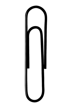 A silhouette of a paper clip isolated on white backgroundの写真素材