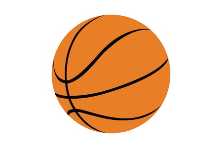 Silhouette of a basketball isolated on white backgroundの写真素材