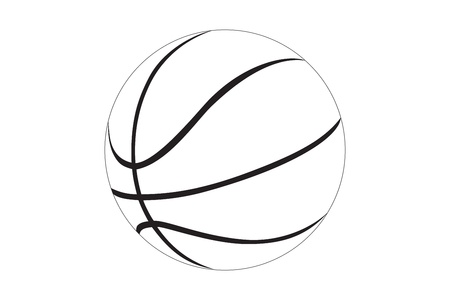 Silhouette of a basketball isolated on white backgroundの写真素材