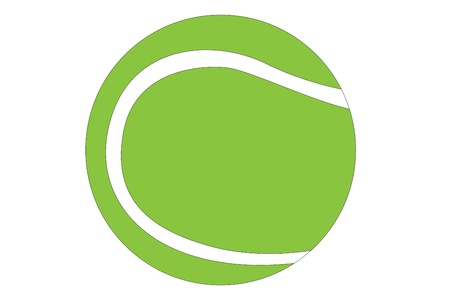 A green tennis ball isolated against white backgroundの写真素材