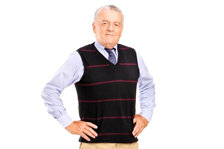 A mature male posing over white backgroundの写真素材