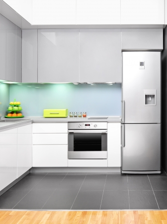 View of a modern kitchen interiorの写真素材