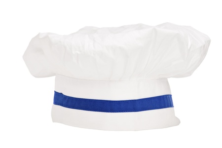A studio shot of a chef cap isolated on white backgroundの写真素材