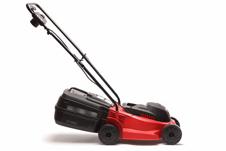 Lawn mower isolated on white backgroundの写真素材