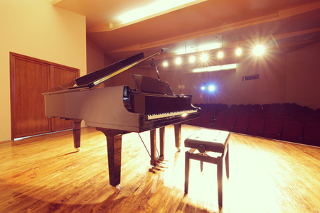 Piano inside a concert hallの写真素材