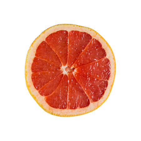 Orange slices with white backgroundの写真素材
