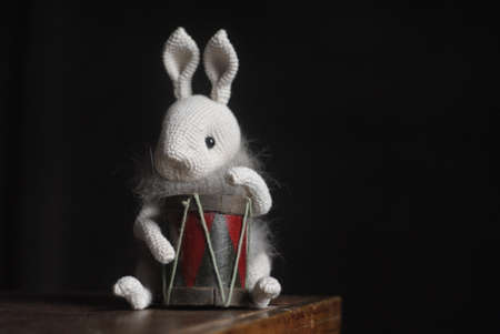 little white teddy rabbitの写真素材