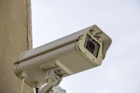 CCTV security camera at plazaの写真素材