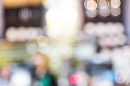 Blurred background made with Coffee shop,The Coffee shop blur background with bokehの写真素材