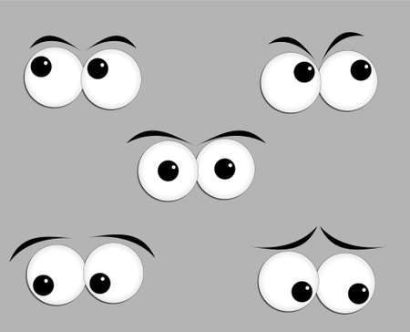 Eyes looking in different directionのイラスト素材