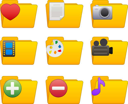 Different folders for multimedia, text, favorites and other files! のイラスト素材