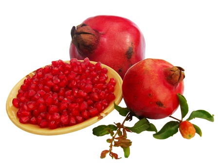 pomegranate  Punica granatum  fruits with seedsの写真素材