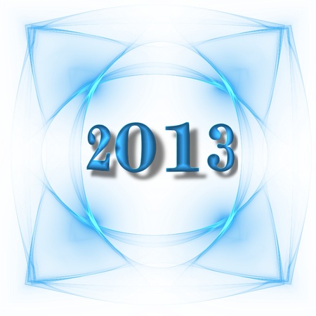  New year 2013 in abstract light blue background の写真素材