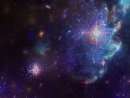 Space background with nebula and galaxies and starsの写真素材