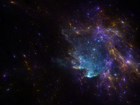 deep space image with nebula and galaxies as background and texture for creating space scape.の写真素材