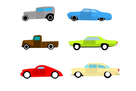 Hot rod color cars のイラスト素材