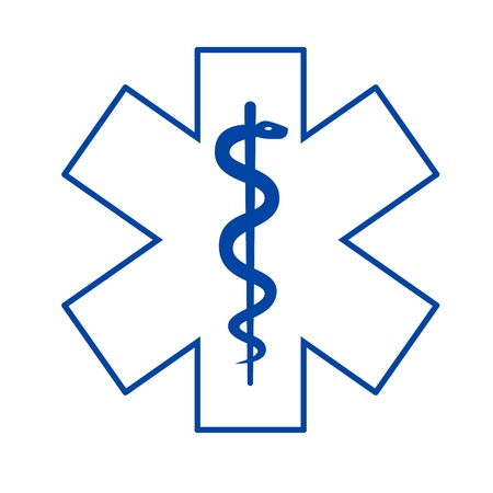 Medical symbol asclepius isolated on white background.のイラスト素材