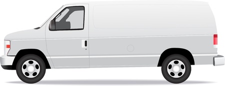 Delivery van side view illustration isolated on whiteのイラスト素材