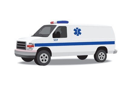 Ambulance van isolated on white. Vector illustration. のイラスト素材