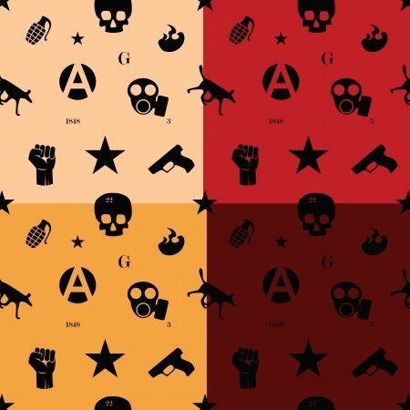 Protest seamless pattern in colors. Easy change colors in separate layers.のイラスト素材